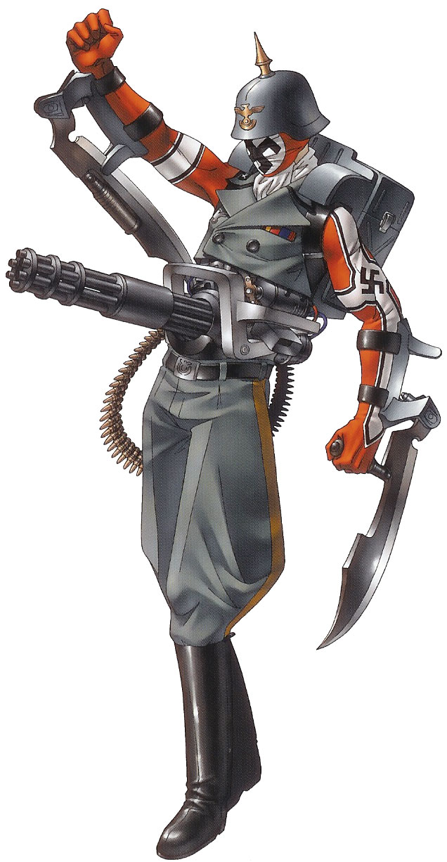 gun, helmet, maken-x, nazi, nazism, official_art, simple_background, weapon