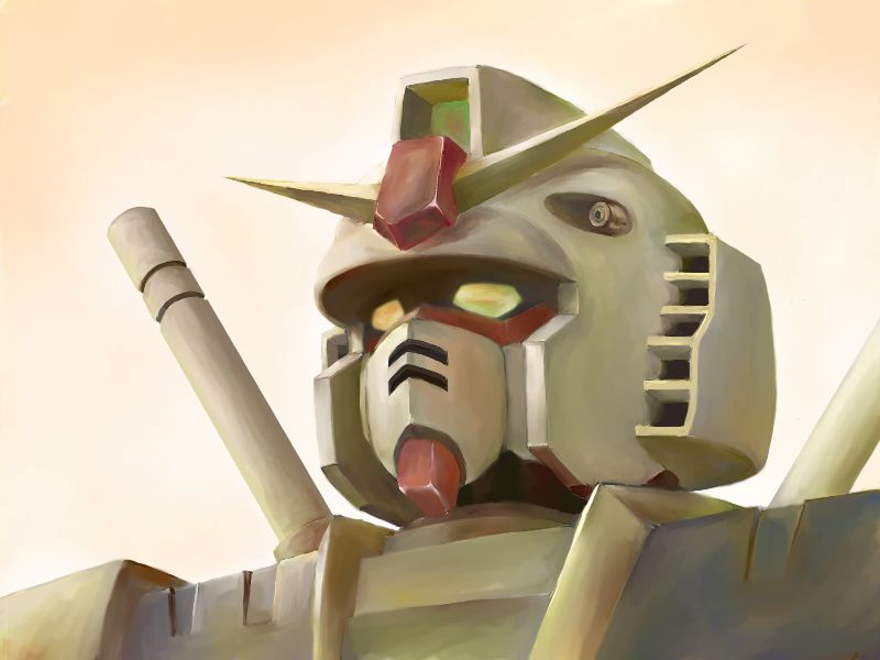 gradient, gradient_background, gundam, matirine, mecha, mobile_suit_gundam, rx-78-2