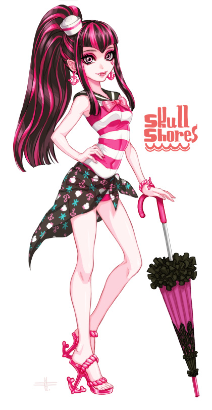 1girl, draculaura, earrings, female, high_heels, jewelry, looking_at_viewer, md5_mismatch