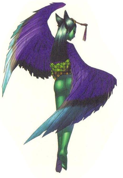 1girl, ass, green_skin, gu_huo_niao, looking_back, monster_girl, official_art, shin_megami_tensei