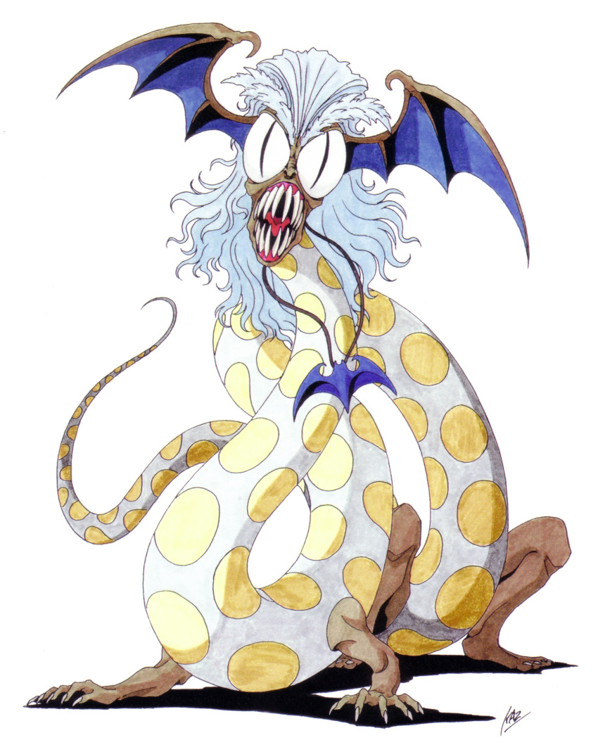 beetlejuice, beetlejuice_(character), fangs, kazuma_kaneko, looking_at_viewer, official_art, shin_megami_tensei, shin_megami_tensei_ii