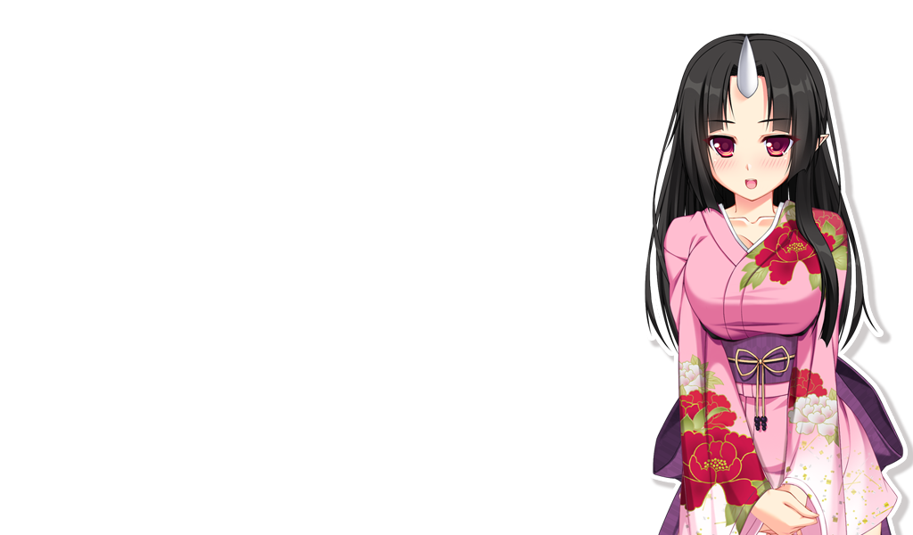 1girl, akuyome!_akuma_na_yome_ni_shiborareru, ayame_(akuyome), black_hair, blush, breasts, demon_girl, game_cg