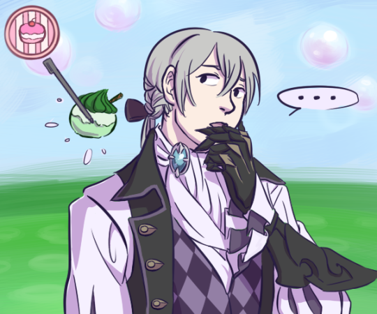 armor, fire_emblem, fire_emblem_if, gloves, grey_hair, joker_(fire_emblem_if), parody, pokemon