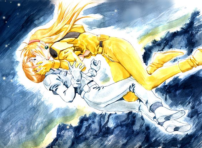 gundam, katejina_loos, kiss, long_hair, pilot_suit, uso_evin, victory_gundam