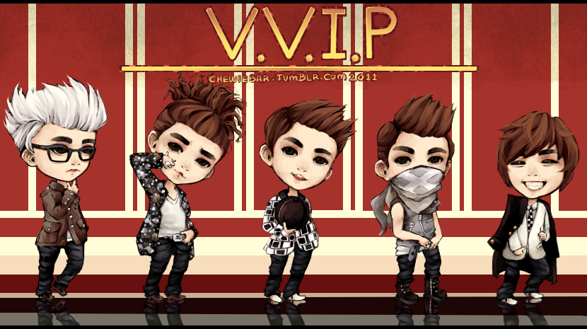 1boy, bandanna, bigbang, black_hair, brown_hair, chibi, cosplay, glasses