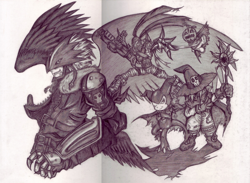 bandai, beelzebumon, beelzebumon_blast_mode, black_wings, demon, digimon, fangs, gauntlets