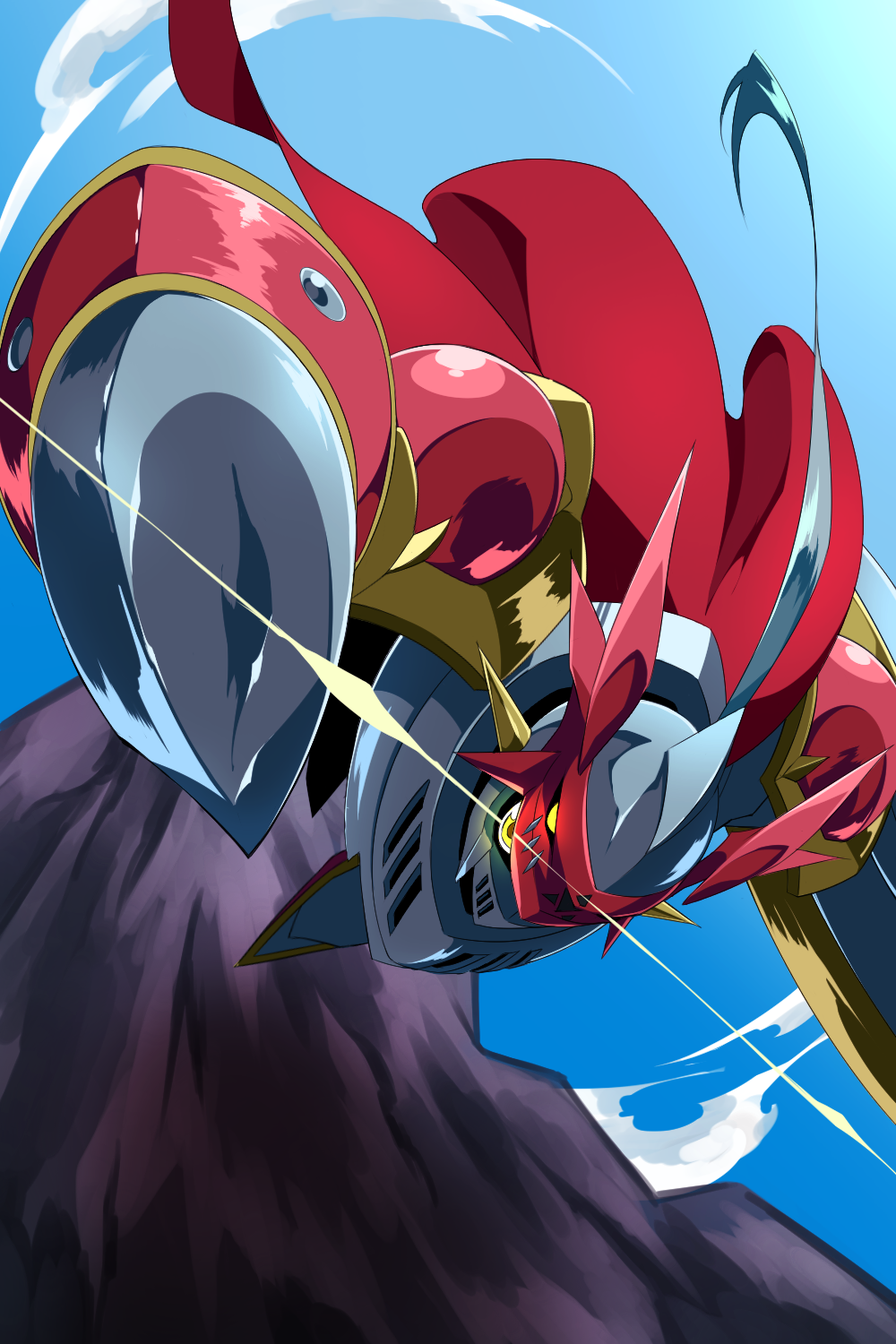 armor, bandai, cape, digimon, dukemon, full_armor, highres, knight