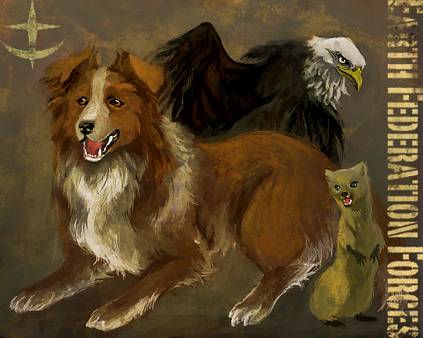 animal, animalization, anish_lofman, bird, dog, eagle, gundam, gundam_lost_war_chronicles