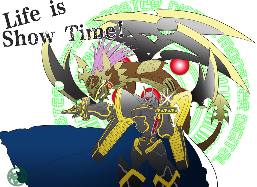 alphamon, armor, cape, crossover, digimon, dragon, fangs, full_armor