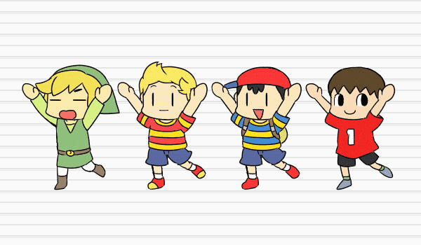 4boys, animated, animated_gif, black_hair, blonde_hair, brown_hair, closed_eyes, doubutsu_no_mori