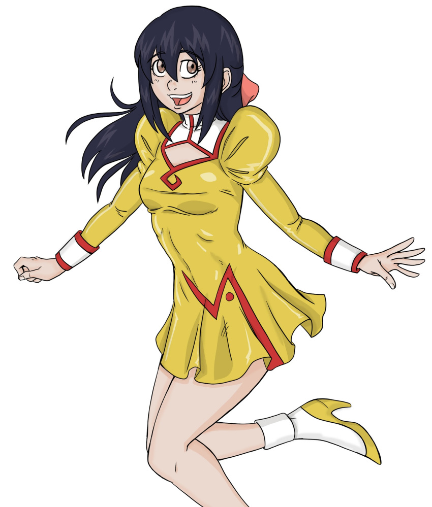 1girl, 90s, agent_aika, blue_hair, delmo, deviantart, female, golden_delmo