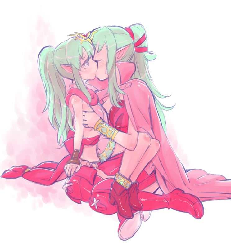 2girls, age_difference, boots, cape, chiki, dual_persona, fire_emblem, fire_emblem:_kakusei