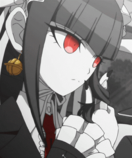 1girl, animated, animated_gif, black_hair, celestia_ludenberck, dangan_ronpa, dangan_ronpa_1, drill_hair