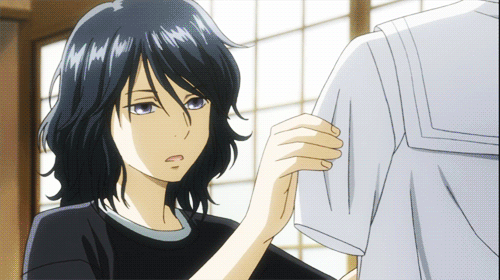 1girl, animated, animated_gif, black_hair, brown_hair, chihayafuru, multiple_boys, wakamiya_shinobu