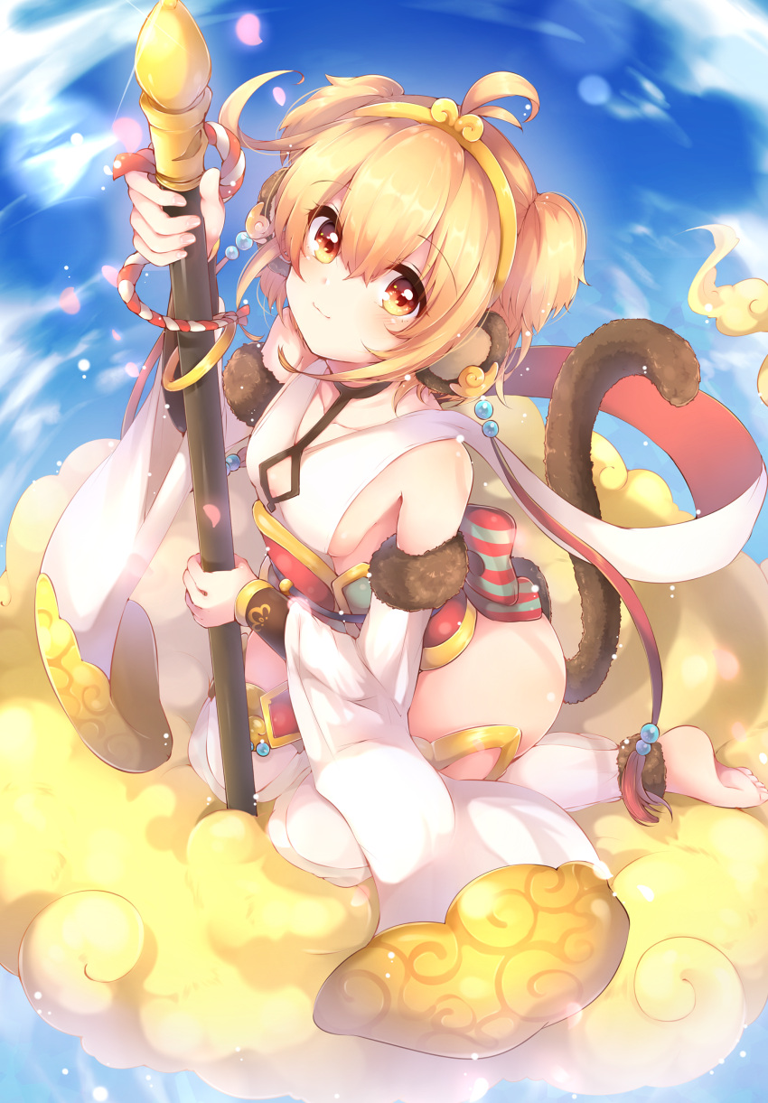 1girl, :3, absurdres, ahoge, anchira_(granblue_fantasy), animal_ears, bangs, bare_shoulders