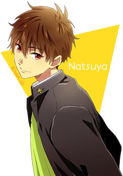 1boy, azuki_66, brown_hair, character_name, gakuran, high_speed!, kirishima_natsuya, looking_at_viewer
