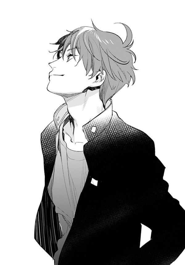 1boy, gakuran, high_speed!, kirishima_natsuya, male_focus, megumi-square, monochrome, short_hair