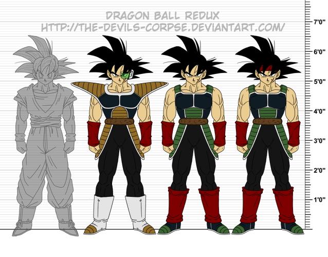 bardock, dragon_ball, dragonball_z, size_chart, son_gokuu, the-devils-corpse_(artist)