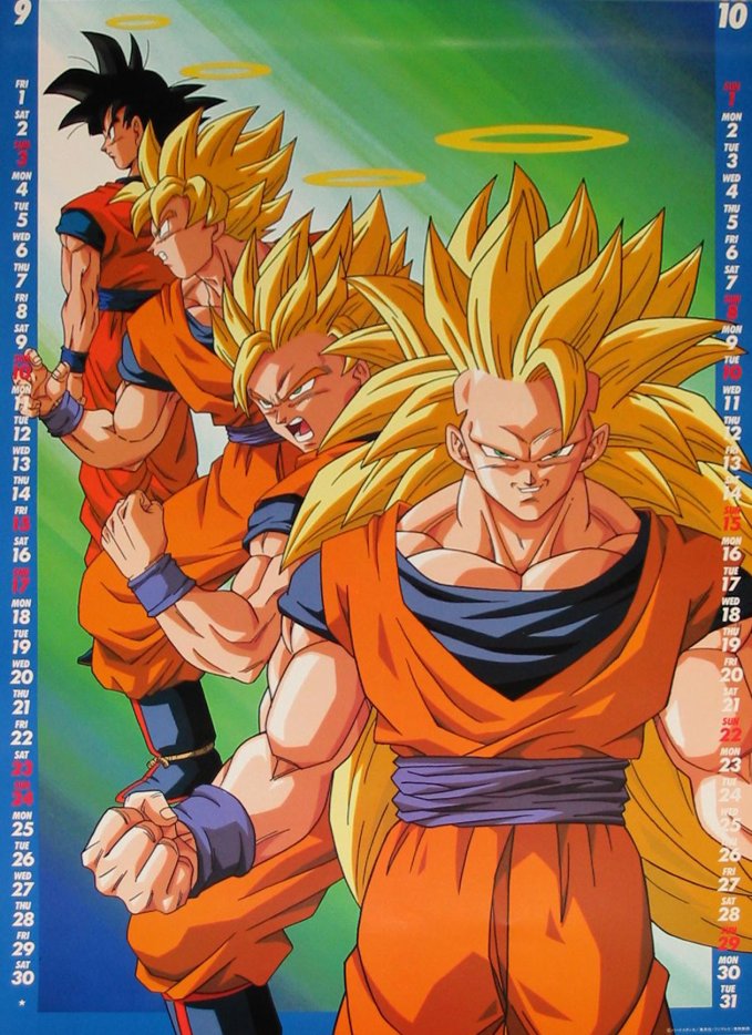 dragon_ball, dragonball_z, evolution, son_gokuu, super_saiyan, super_saiyan_2, super_saiyan_3, yamamuro_tadayoshi