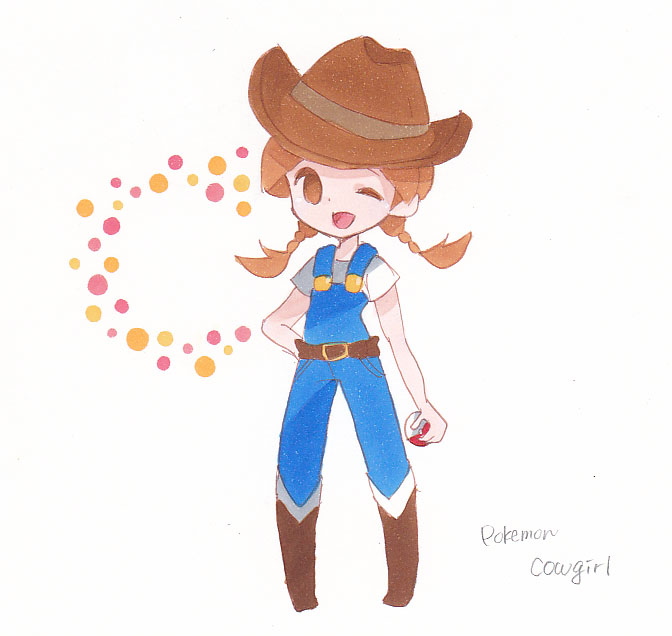 00s, 1girl, artist_request, blonde_hair, cowgirl_(pokemon), female, npc_trainer, pokemon