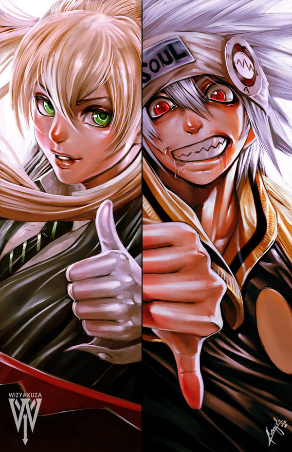 1boy, 1girl, brown_hair, ceasar_ian_muyuela, gloves, green_eyes, headband, looking_at_viewer