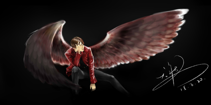 1boy, highres, jacket, k-pop, male_focus, max_changmin, realistic, red_jacket