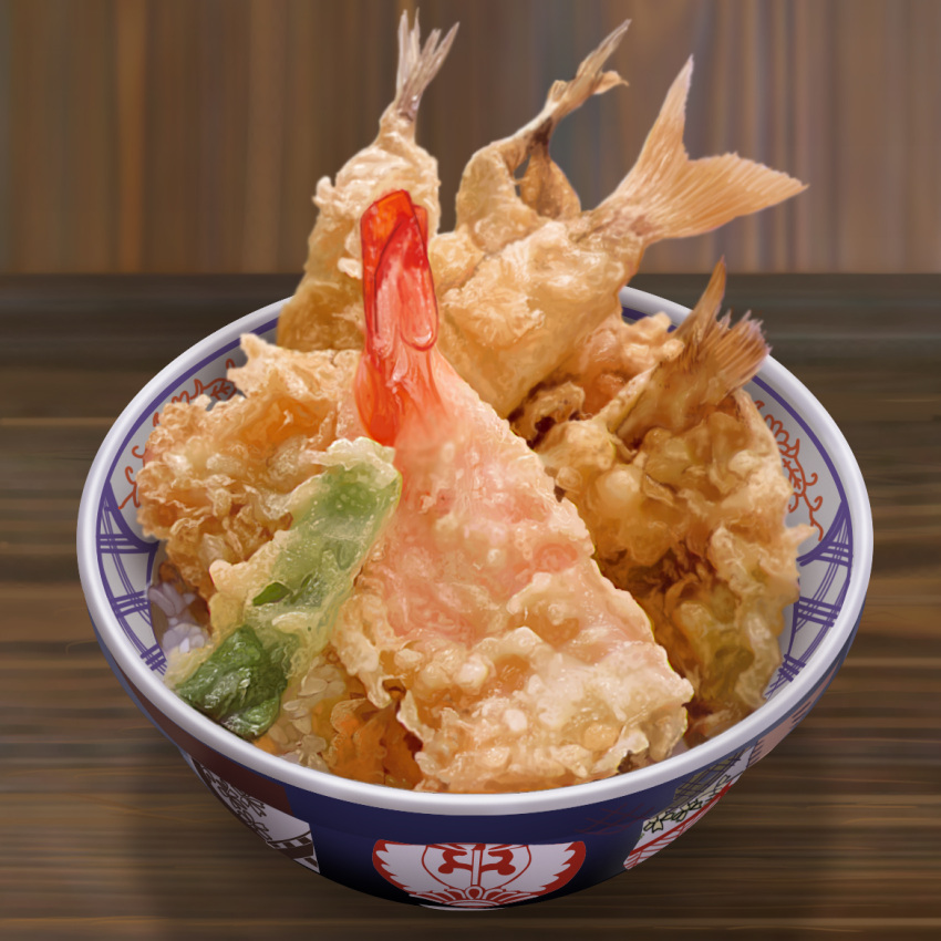bowl, fish, food, hokkaido_(artist), no_humans, photorealistic, realistic, rice