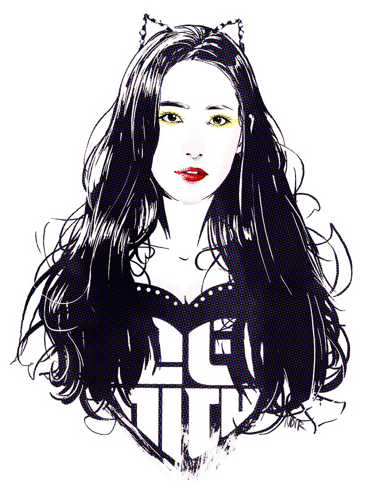 1girl, animal_ears, cat_ears, female, girls'_generation, headband, heart, k-pop, lipstick, long_hair, makeup, parted_lips, solo, yoona_(girls'_generation)