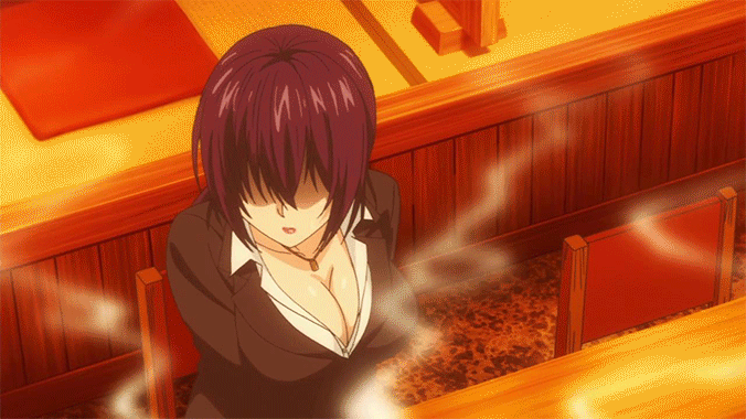 1boy, 1girl, animated, animated_gif, black_shoes, black_skirt, bouncing_breasts, breasts