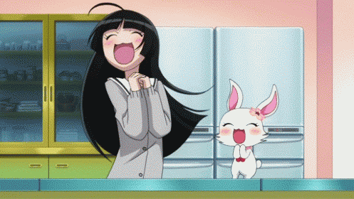 1girl, animal, animated, animated_gif, black_hair, happy, jewelpet_(series), long_hair