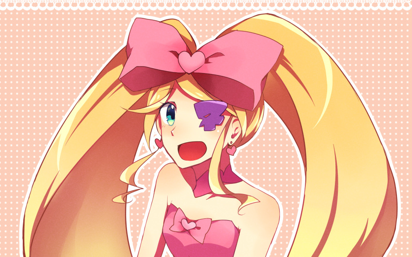 1girl, blonde_hair, eyepatch, harime_nui, highres, kill_la_kill, kogarashi_midori, long_hair