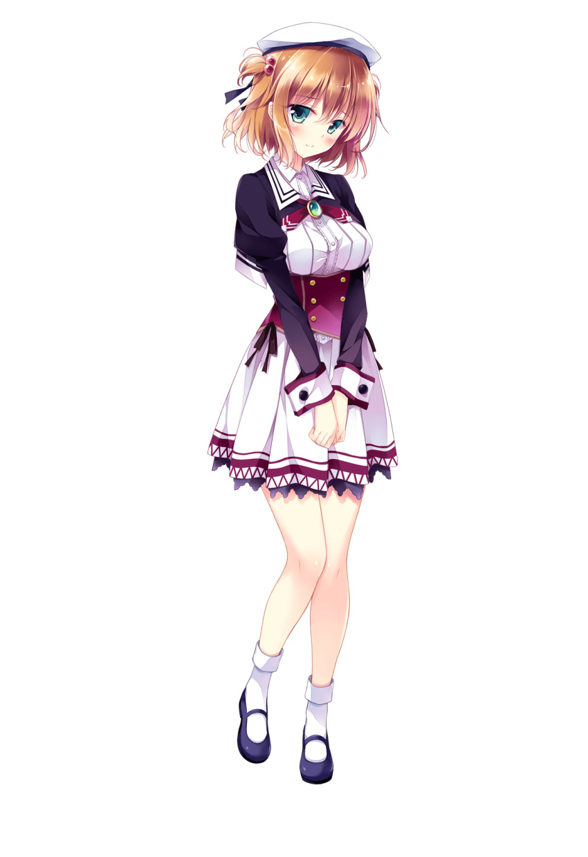 1girl, blush, breasts, feet, game_cg, golden_marriage, green_eyes, hat
