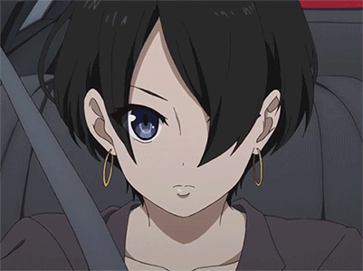 1girl, animated, animated_gif, black_hair, blue_eyes, face, lowres, okitsu_yuka