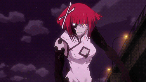 1girl, animated, animated_gif, kurumaki_zakuro, redhead, short_hair, solo, yellow_eyes
