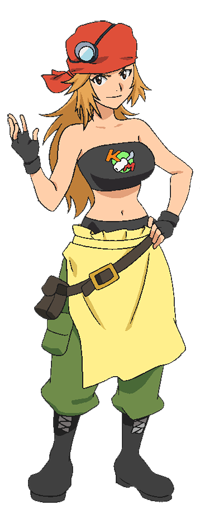 1girl, bandanna, bare_shoulders, breasts, danball_senki, female, gloves, kitajima_saki
