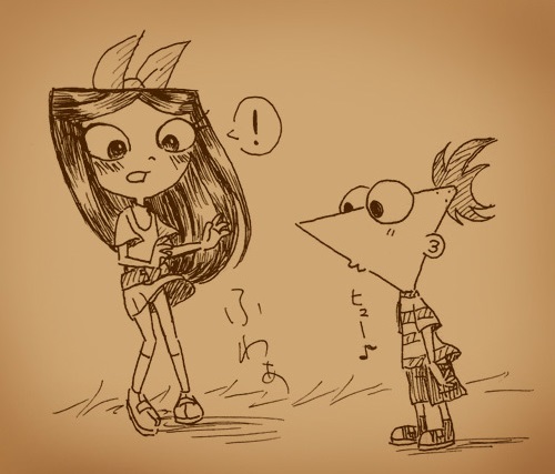 1boy, 1girl, blush, child, disney, embarrassed, isabella_garcia-shapiro, isuzu9, long_hair, musical_note, panties, phineas_and_ferb, phineas_flynn, pigeon-toed, simple_background, skirt, skirt_lift, spoken_!, spoken_exclamation_mark, underwear, whistling, wind_lift