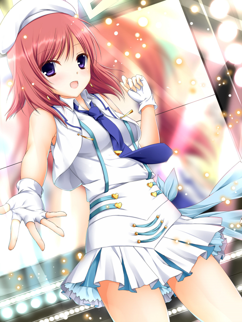 1girl, blush, gloves, hat, long_hair, love_live!_school_idol_project, nishikino_maki, redhead