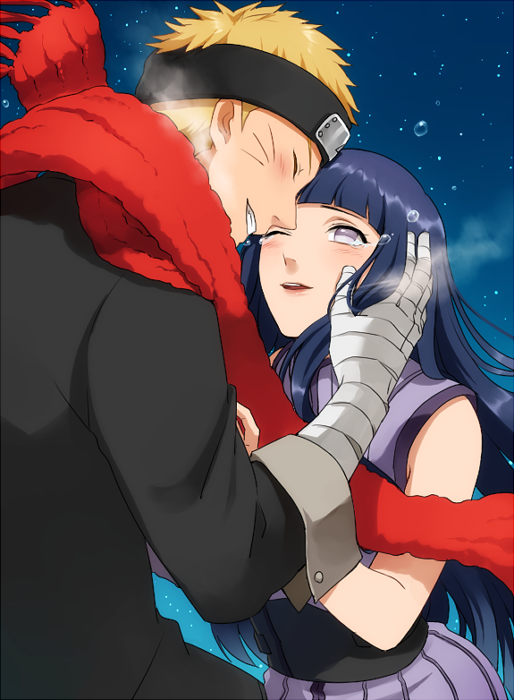 1boy, 1girl, apg0w0, bandage, blonde_hair, blue_hair, blush, forehead_protector