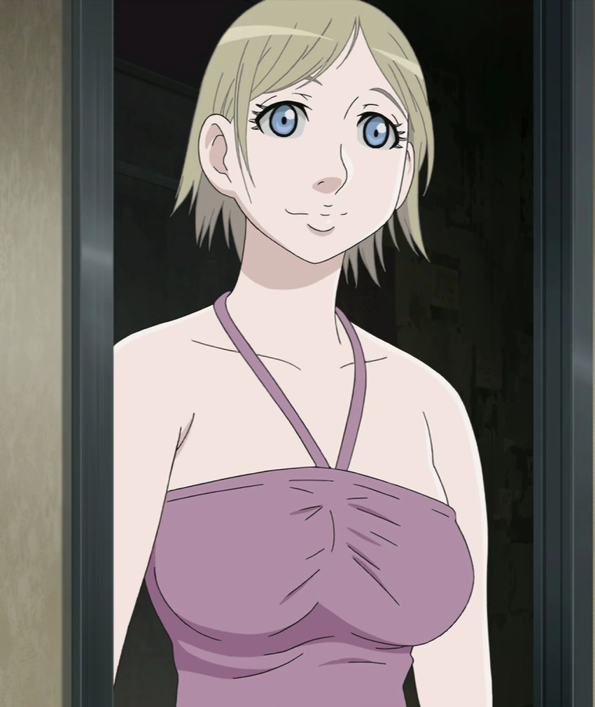 1girl, angela_burton, blue_eyes, breasts, genshiken, screencap, solo, standing