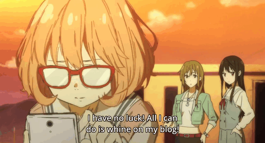 3girls, animated, animated_gif, black_hair, brown_hair, glasses, kuriyama_mirai, kyoukai_no_kanata