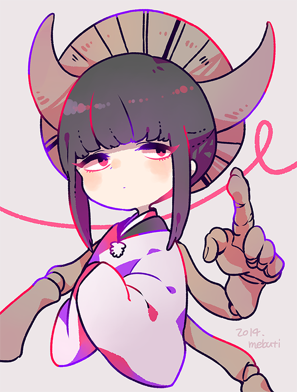 10s, 1girl, 2014, black_hair, bleach, chibi, hair_ornament, japanese_clothes, mebuti, shutara_senshumaru, solo