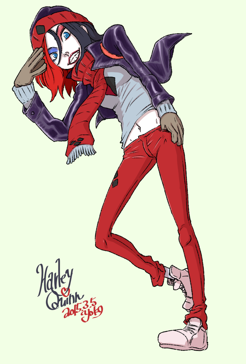 10s, 1girl, 2015, batman_(series), blue_eyes, character_name, coat, dated