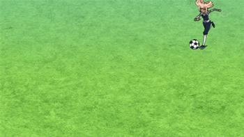 1boy, animated, animated_gif, ball, lowres, pink_hair, soccer, soccer_ball, sports_wear