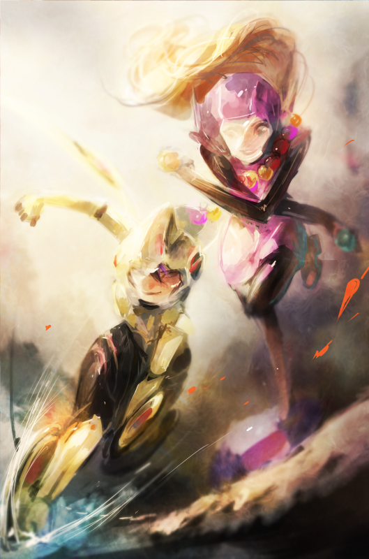 2girls, baikaouka, big_hero_6, disney, gogo_tomago, honey_lemon, marvel, multiple_girls