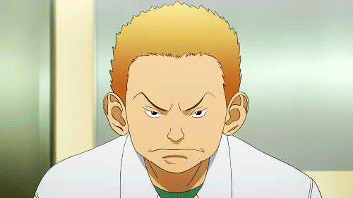 2boys, animated, animated_gif, black_eyes, black_hair, blonde_hair, eyebrows, furuya_yasushi