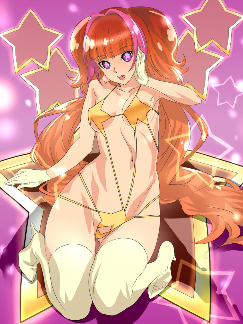 1girl, amanogawa_kirara, bikini, breasts, cure_twinkle, dodai_shouji, female, gloves