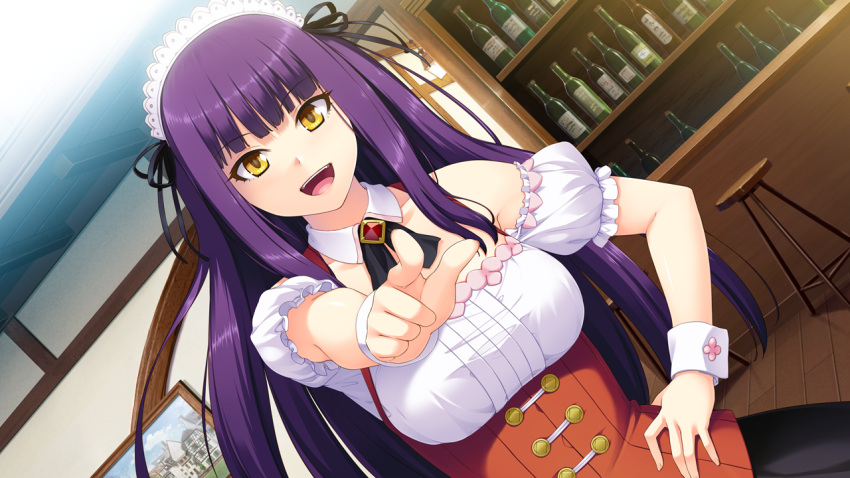 1girl, akuma_musume_no_kanban_ryouri, arute_(akuma_musume), bare_shoulders, benimura_karu, breasts, female, game_cg