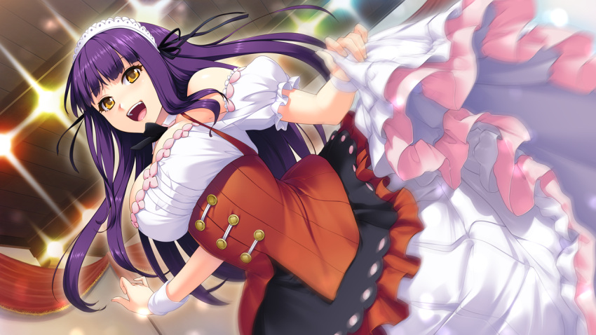 1girl, akuma_musume_no_kanban_ryouri, arute_(akuma_musume), benimura_karu, breasts, cleavage, female, game_cg