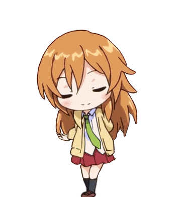 1girl, animated, animated_gif, brown_eyes, brown_hair, chibi, koufuku_graffiti, long_hair
