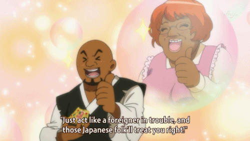1boy, animated, animated_gif, binbougami_ga!, bobby_statice, dark_skin, happy, subtitled